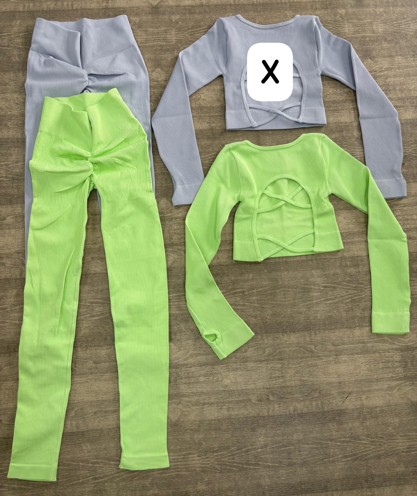 SET DE LEGGINS DOBLE PUSH Y BUSO CON ESCOTE PREMIUM REF 6047
