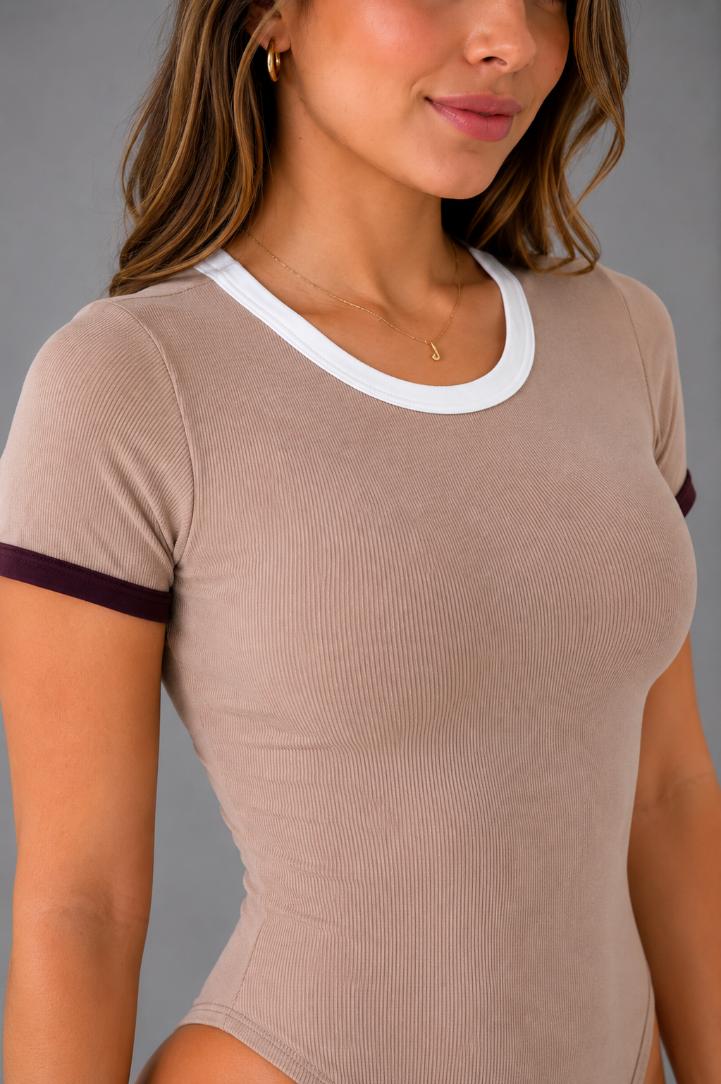 BODY MANGA CORTA CLÁSICO CON SESGO PREMIUM Ref. 803