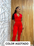 ENTERIZO LARGO MANGA CORTA DE CAMISETA CON SESGO UNICOLOR DOBLE PUSH REF 644