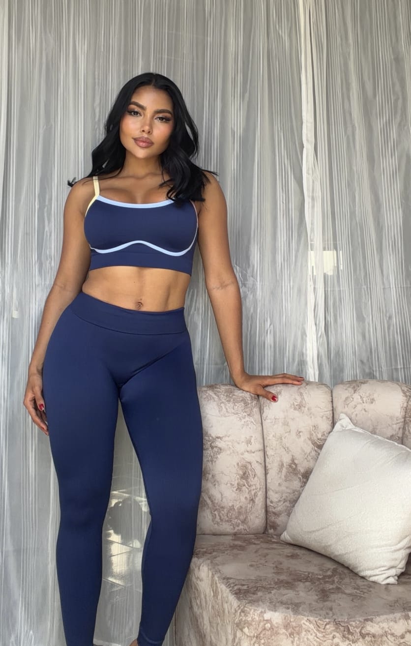 SET DE LEGGINS CON PUSH Y TOP CON SESGO DE COLORES NAC REF 3060 , 600