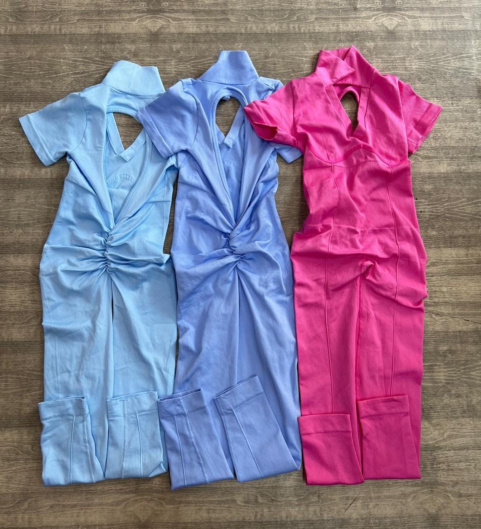 ENTERIZO LARGO MANGA CORTA DE CAMISETA CON SESGO UNICOLOR DOBLE PUSH REF 644