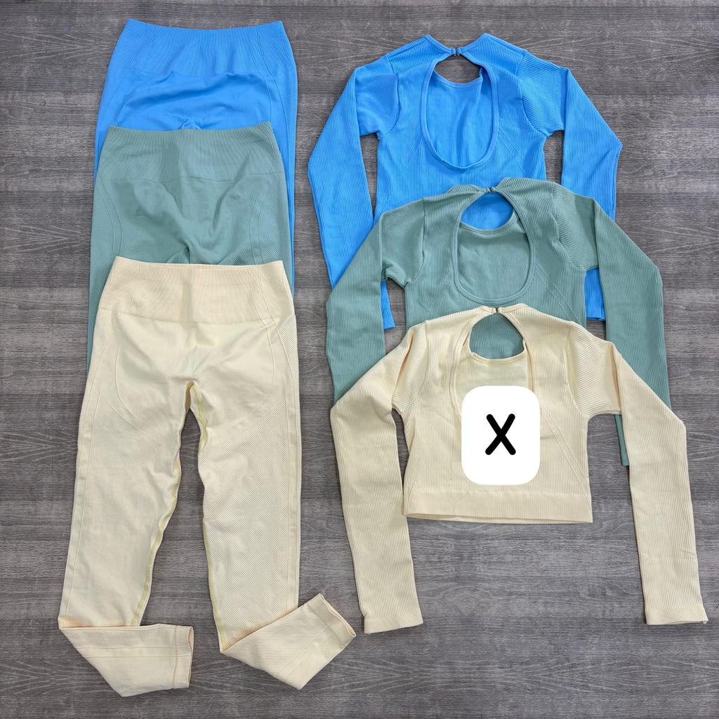 SET DE LEGGINS SIN REALCE Y BUSO EN TELA PREMIUM REF 4051