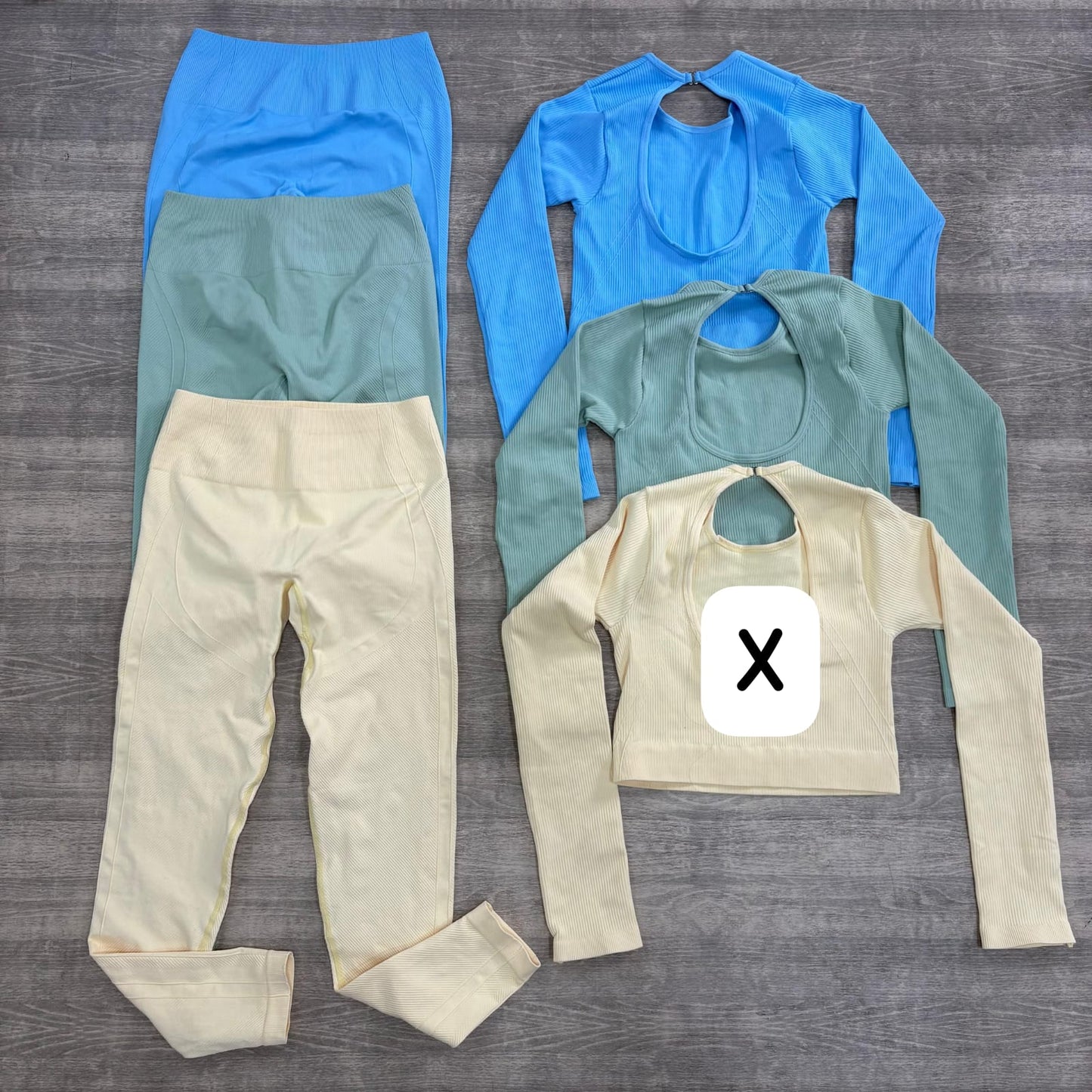SET DE LEGGINS SIN REALCE Y BUSO EN TELA PREMIUM REF 4051
