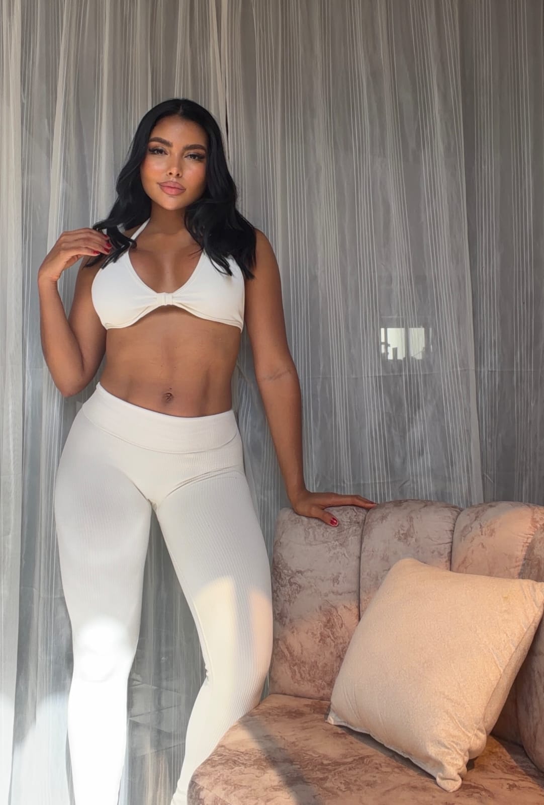 SET DE LEGGINS DOBLE PUSH Y TOP PREMIUM REF 3057 - 6041