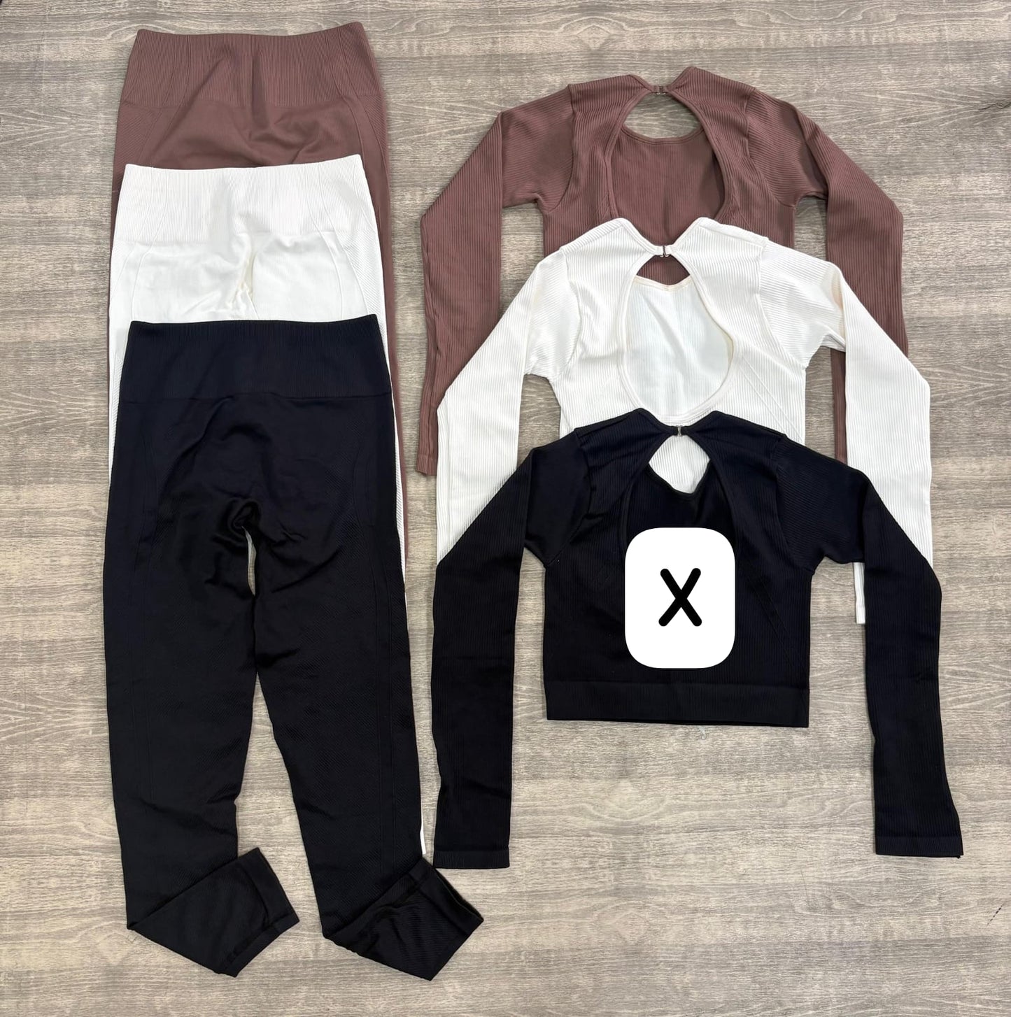 SET DE LEGGINS SIN REALCE Y BUSO EN TELA PREMIUM REF 4051