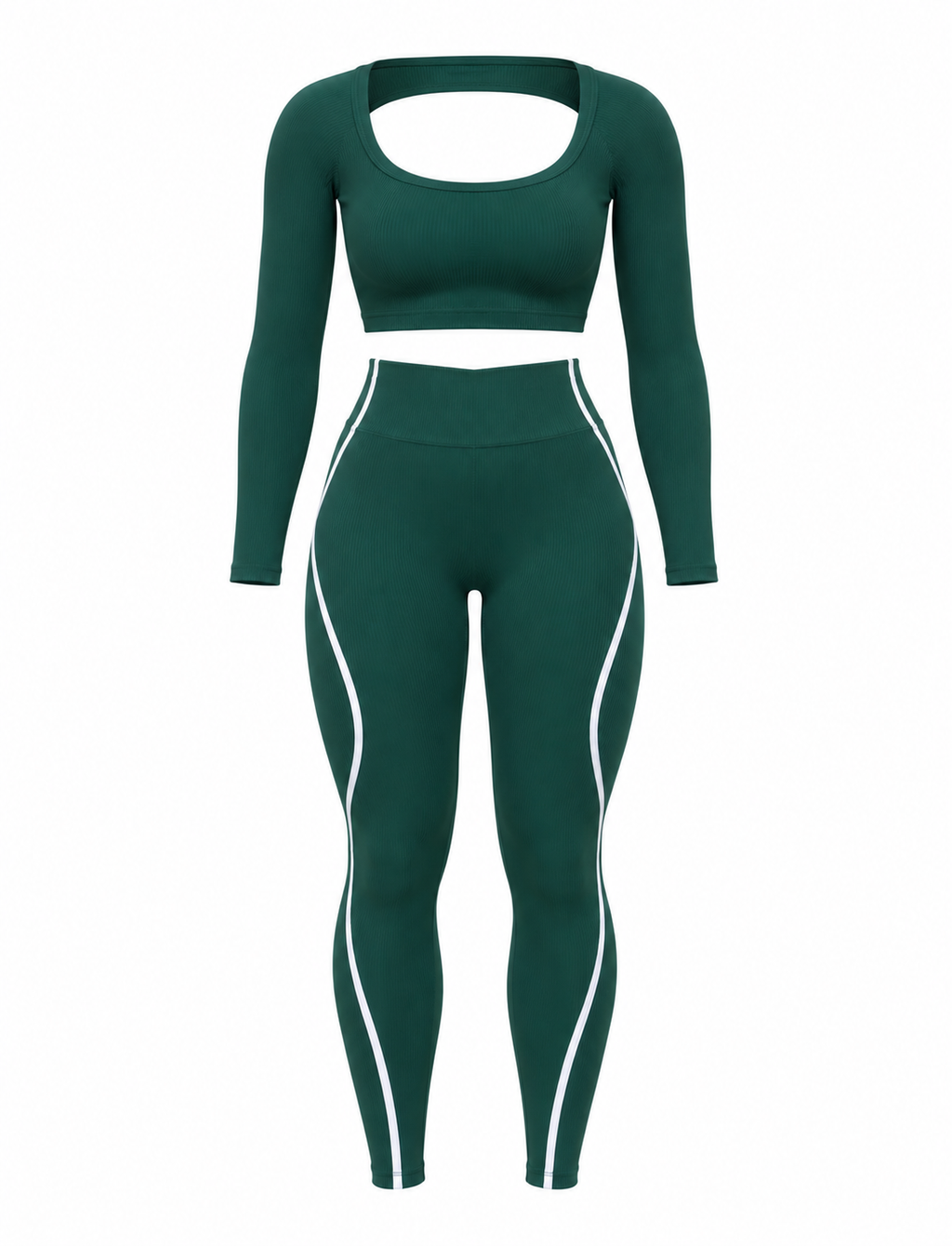 SET DE LEGGINS SESGOS CON DOBLE REALCE Y BUZO CON ESCOTE NACIONAL  Ref. Buzo 3062 Ref. Leggins 6004