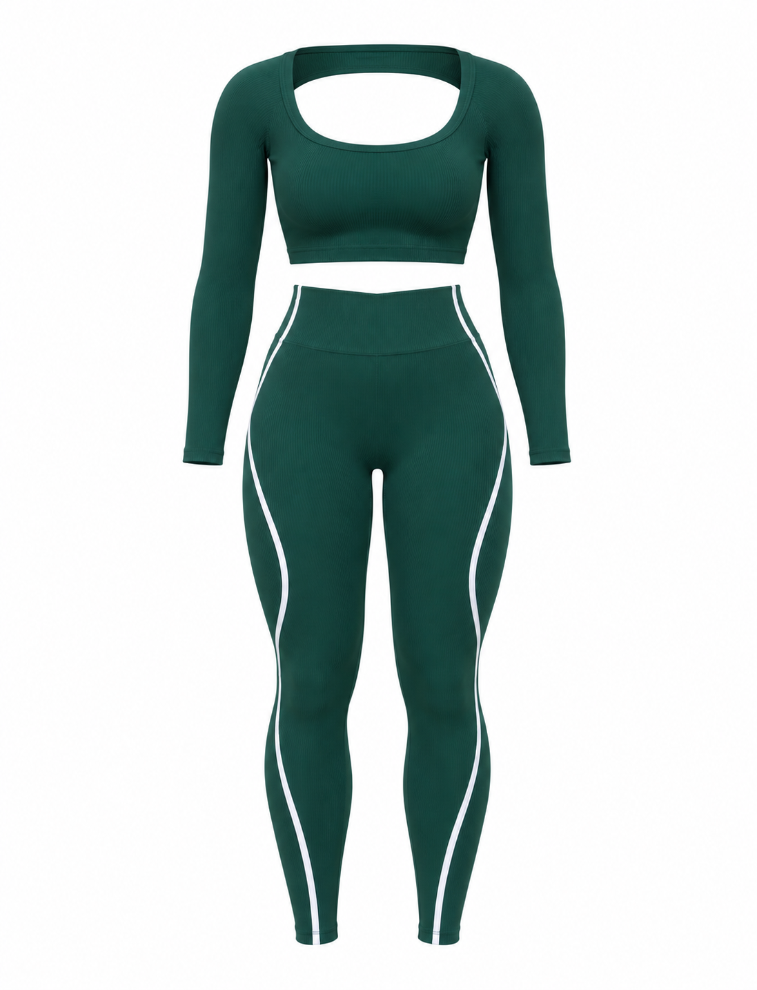 SET DE LEGGINS SESGOS CON DOBLE REALCE Y BUZO CON ESCOTE NACIONAL  Ref. Buzo 3062 Ref. Leggins 6004