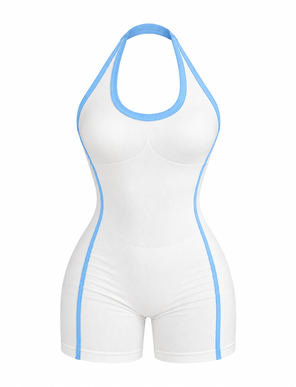 ENTERIZO DOBLE REALCE HALTER CON SESGO Ref. 6090