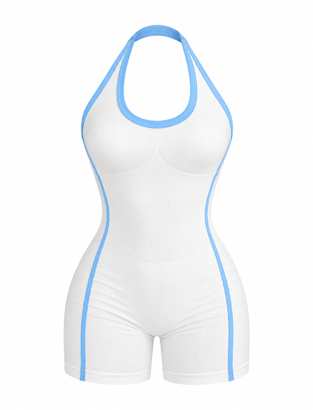 ENTERIZO DOBLE REALCE HALTER CON SESGO Ref. 6090