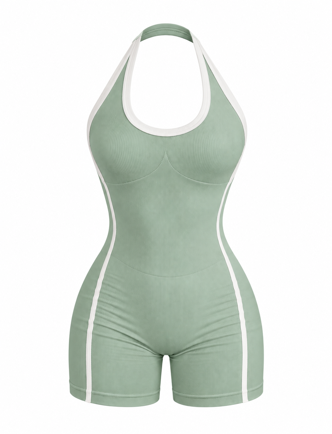 ENTERIZO DOBLE REALCE HALTER CON SESGO Ref. 6090