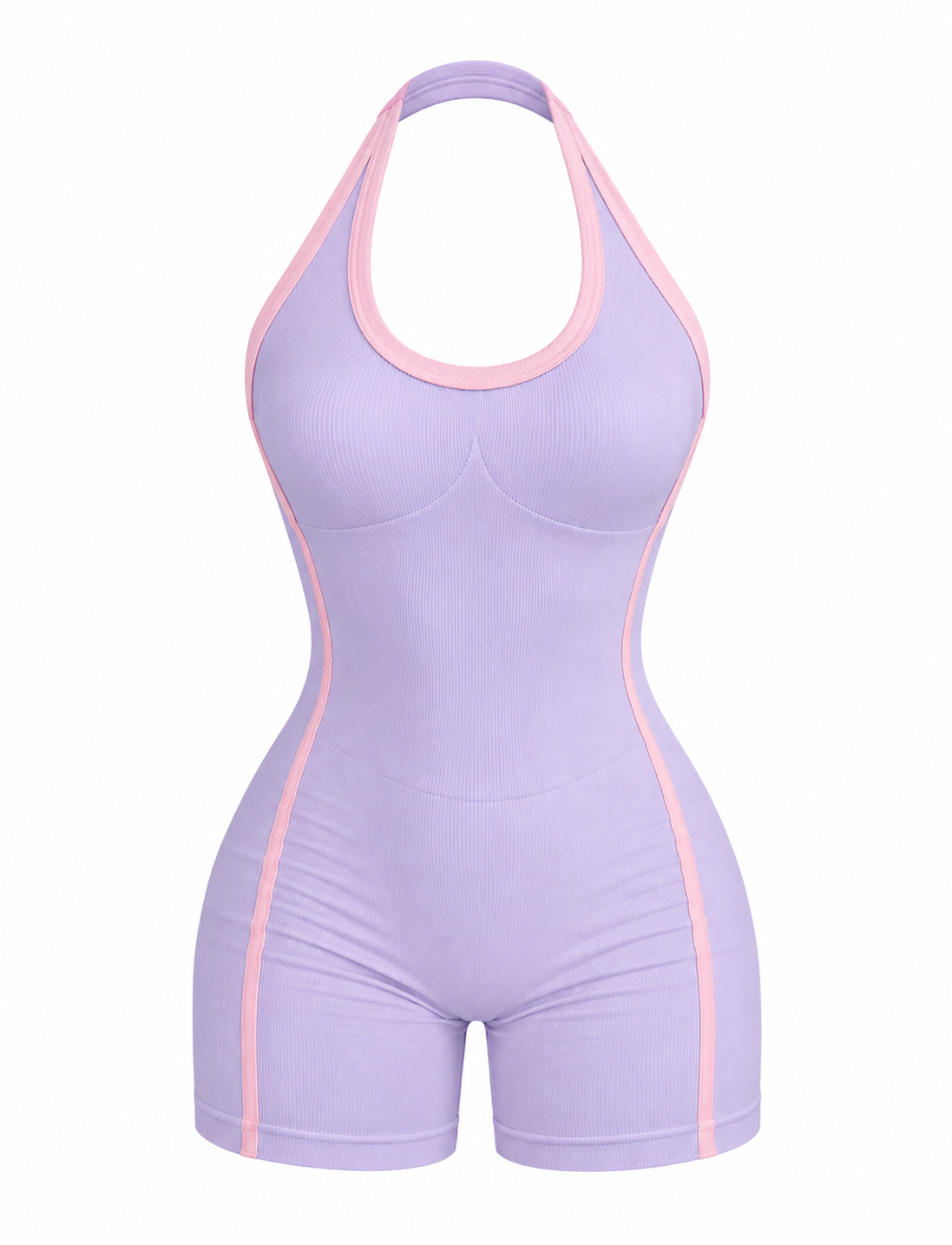 ENTERIZO DOBLE REALCE HALTER CON SESGO Ref. 6090