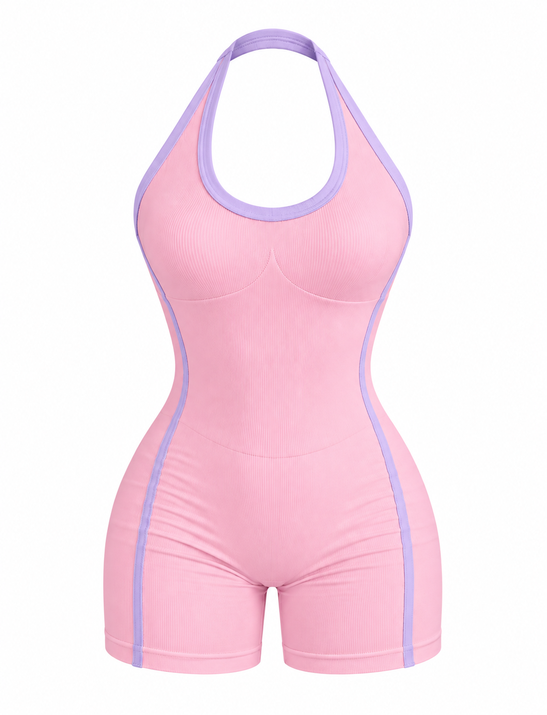ENTERIZO DOBLE REALCE HALTER CON SESGO Ref. 6090