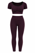 SET DE LEGGINS DOBLE REALCE Y TOP NACIONAL TELA GALLETA