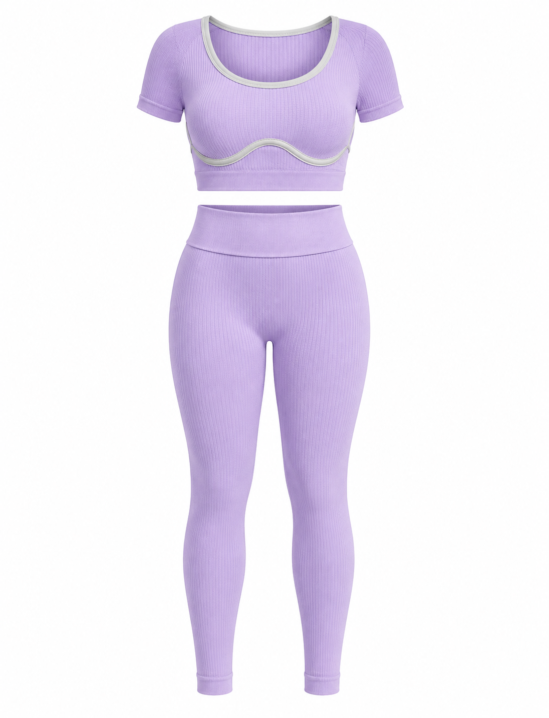 SET DE LEGGINS DOBLE REALCE Y TOP NACIONAL TELA GALLETA