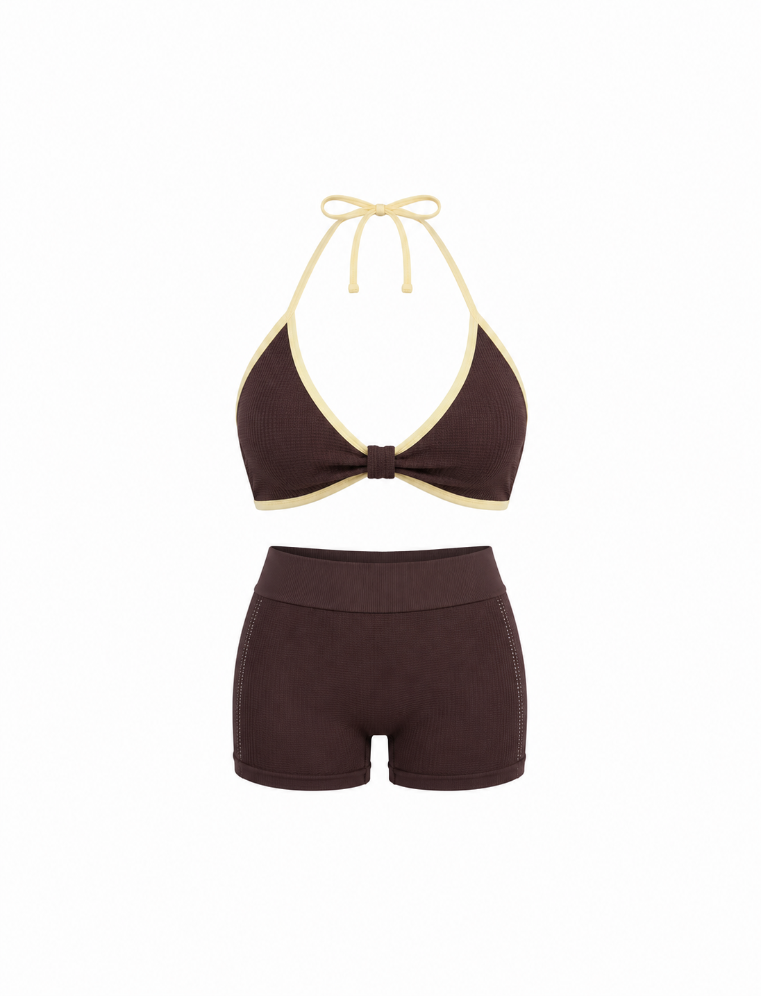 SET SHORT DOBLE REALCE Y TOP NACIONAL TELA GALLETA  Ref. Short 211 – Top 3102
