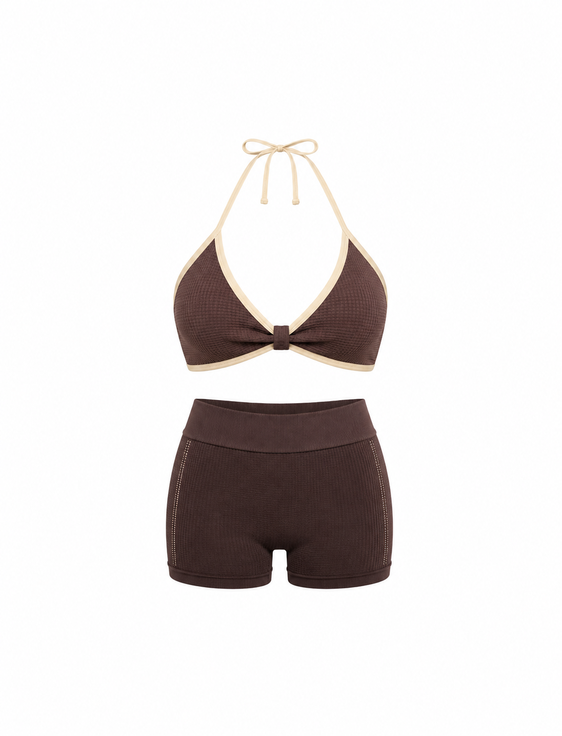 SET SHORT DOBLE REALCE Y TOP NACIONAL TELA GALLETA  Ref. Short 211 – Top 3102