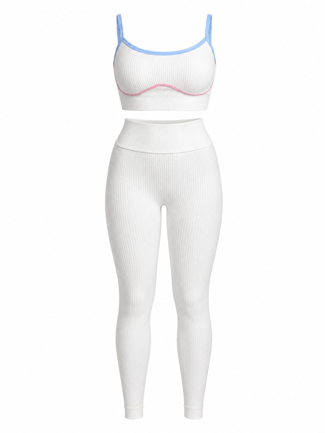 SET LEGGINS DOBLE REALCE Y TOP NACIONAL TELA GALLETA  Ref. Leggins 6007 – Top 3105