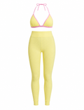 SET LEGGINS DOBLE REALCE Y TOP TRIÁNGULO TELA GALLETA  Ref. Leggins 6007 – Top 3101