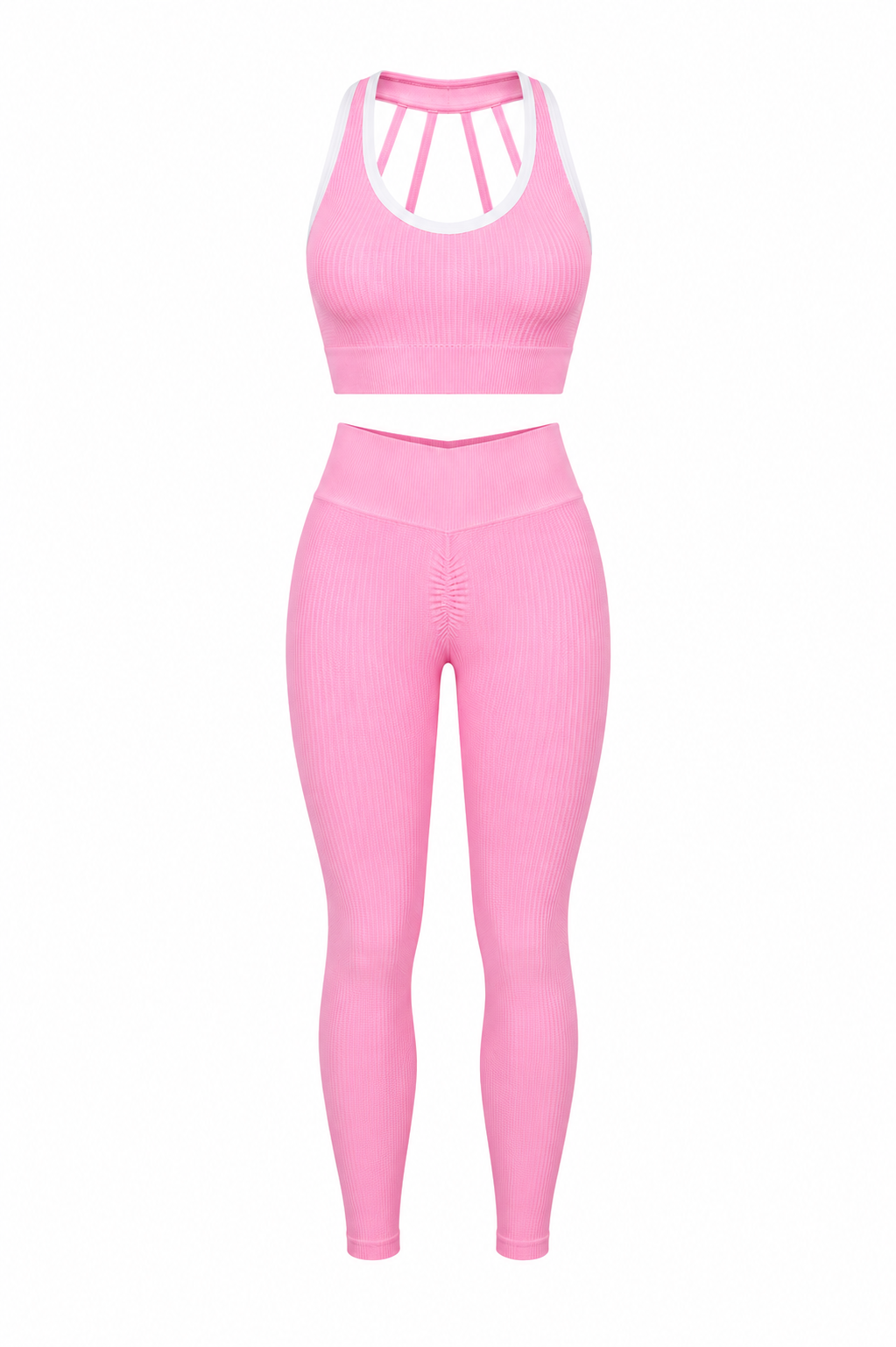 SET LEGGINS DOBLE REALCE Y TOP NACIONAL TELA GALLETA  Ref. Leggins 6007 – Top 3104