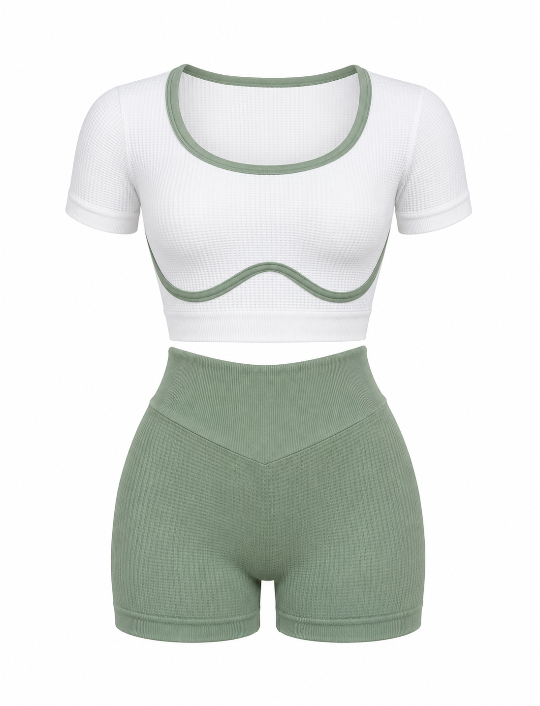 SET SHORT DOBLE REALCE Y CAMISETA NACIONAL TELA GALLETA  Ref. Short 210 – Top 3043