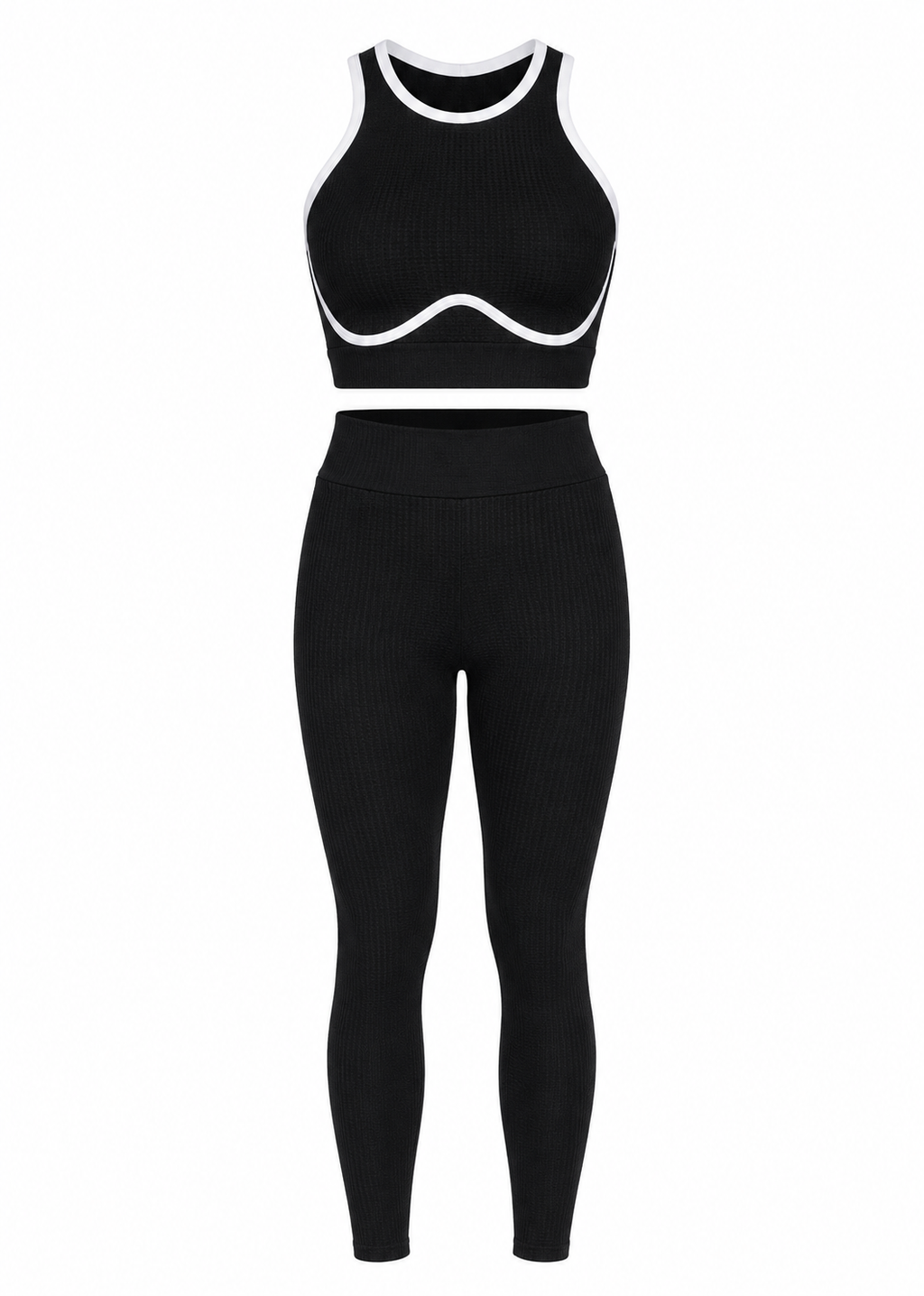 SET LEGGINS DOBLE REALCE Y TOP NACIONAL TELA GALLETA  Ref. Leggins 6007 – Top 3106