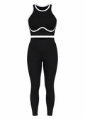 SET LEGGINS DOBLE REALCE Y TOP NACIONAL TELA GALLETA  Ref. Leggins 6007 – Top 3106