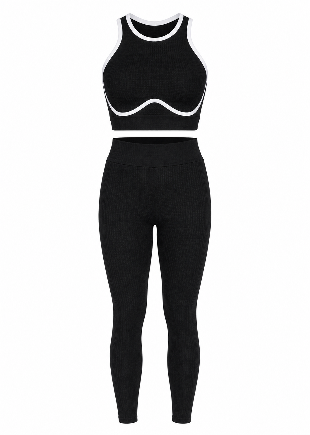 SET LEGGINS DOBLE REALCE Y TOP NACIONAL TELA GALLETA  Ref. Leggins 6007 – Top 3106