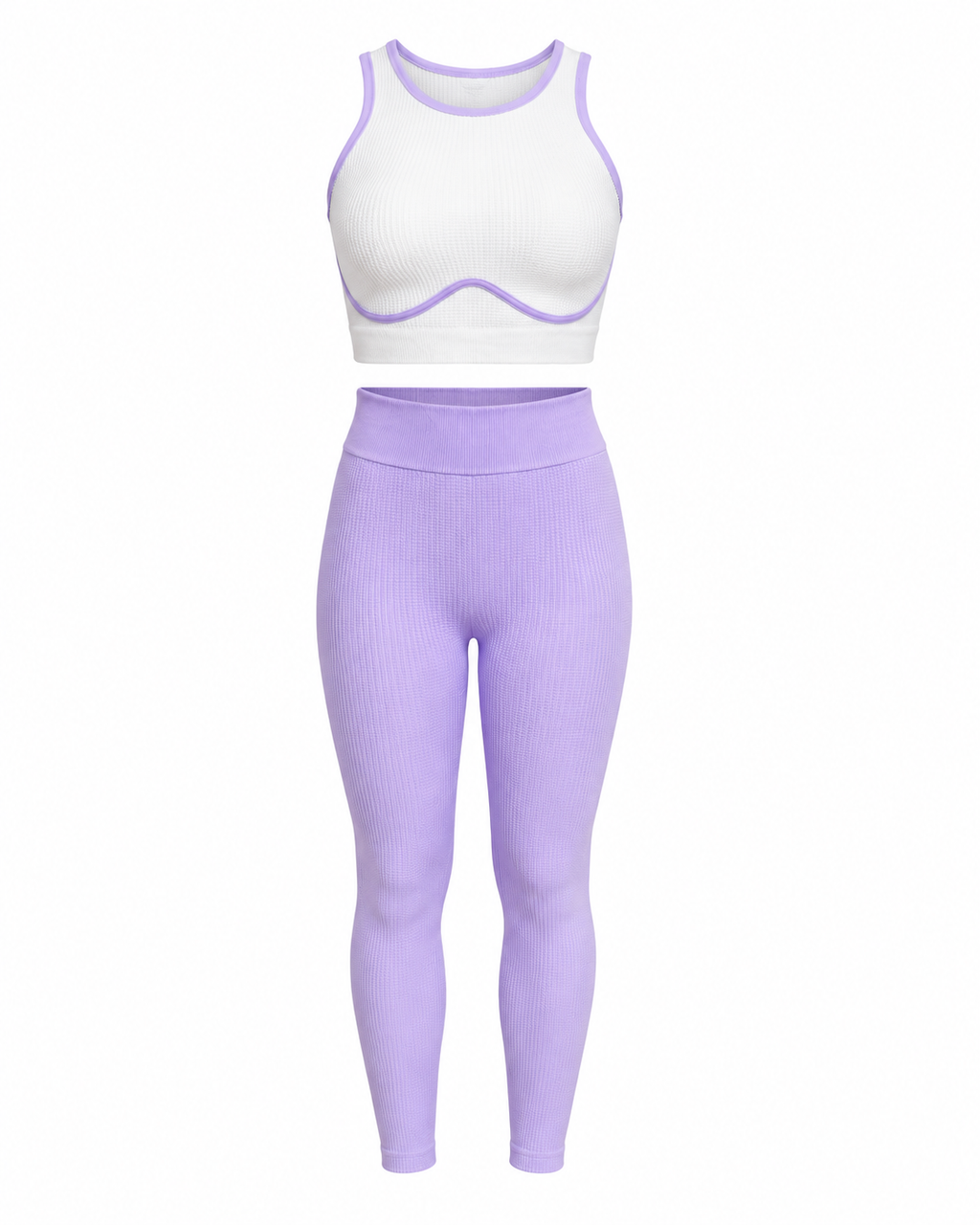 SET LEGGINS DOBLE REALCE Y TOP NACIONAL TELA GALLETA  Ref. Leggins 6007 – Top 3106