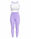 SET LEGGINS DOBLE REALCE Y TOP NACIONAL TELA GALLETA  Ref. Leggins 6007 – Top 3106