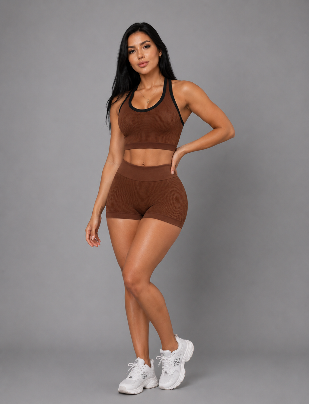 SET SHORT DOBLE REALCE Y TOP NACIONAL TELA GALLETA  Ref. Short 210 – Top 3104