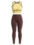 SET LEGGINS DOBLE REALCE Y TOP NACIONAL TELA GALLETA  Ref. Leggins 6007 – Top 3107