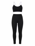 SET DE LEGGINS DOBLE REALCE Y TOP NACIONAL TELA GALLETA  Ref. Leggins 6005 – Top 3103