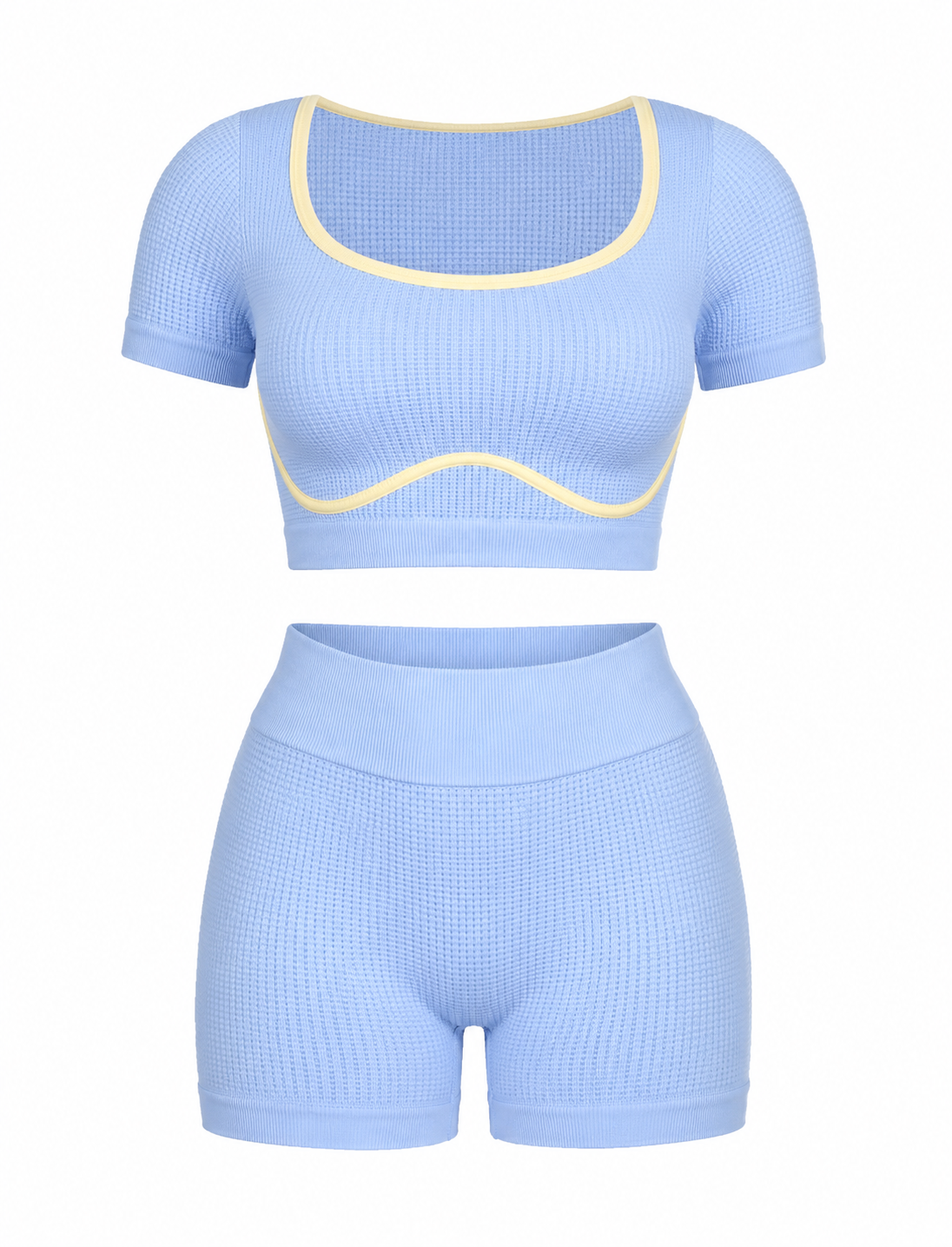 SET SHORT DOBLE REALCE Y CAMISETA NACIONAL TELA GALLETA  Ref. Short 210 – Top 3043