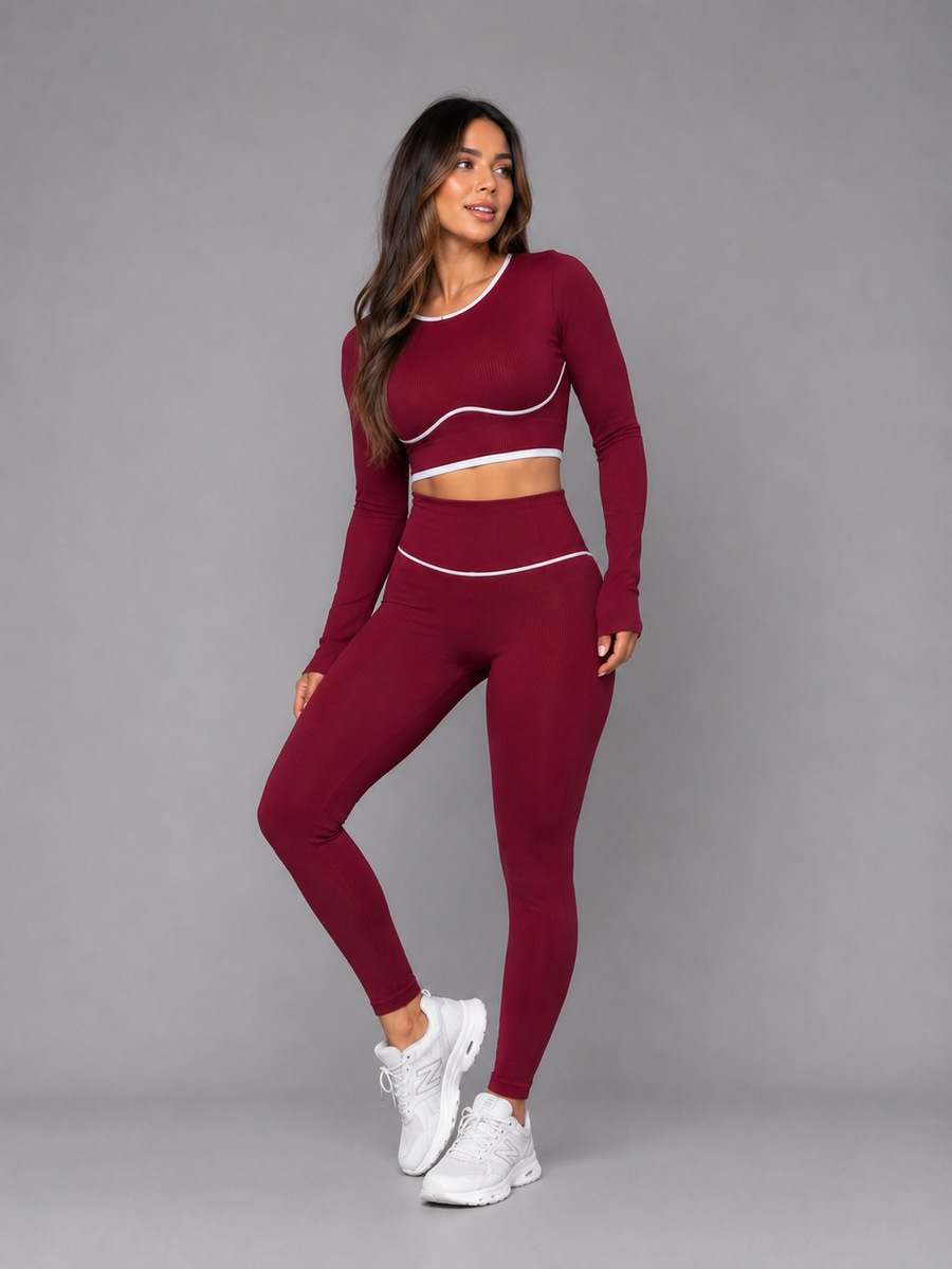 SET LEGGINS SIN REALCE Y BUZO CON ESCOTE  Ref. T141