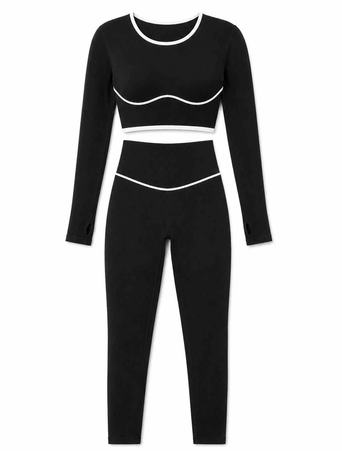 SET LEGGINS SIN REALCE Y BUZO CON ESCOTE  Ref. T141