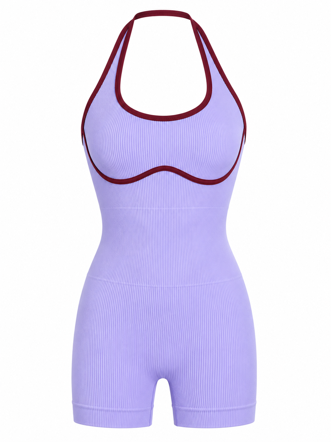 ENTERIZO CORTO DOBLE PUSH HALTER CON SESGO DE COLOR  Ref. 635