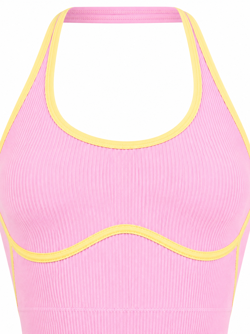 ENTERIZO CORTO DOBLE PUSH HALTER CON SESGO DE COLOR  Ref. 635