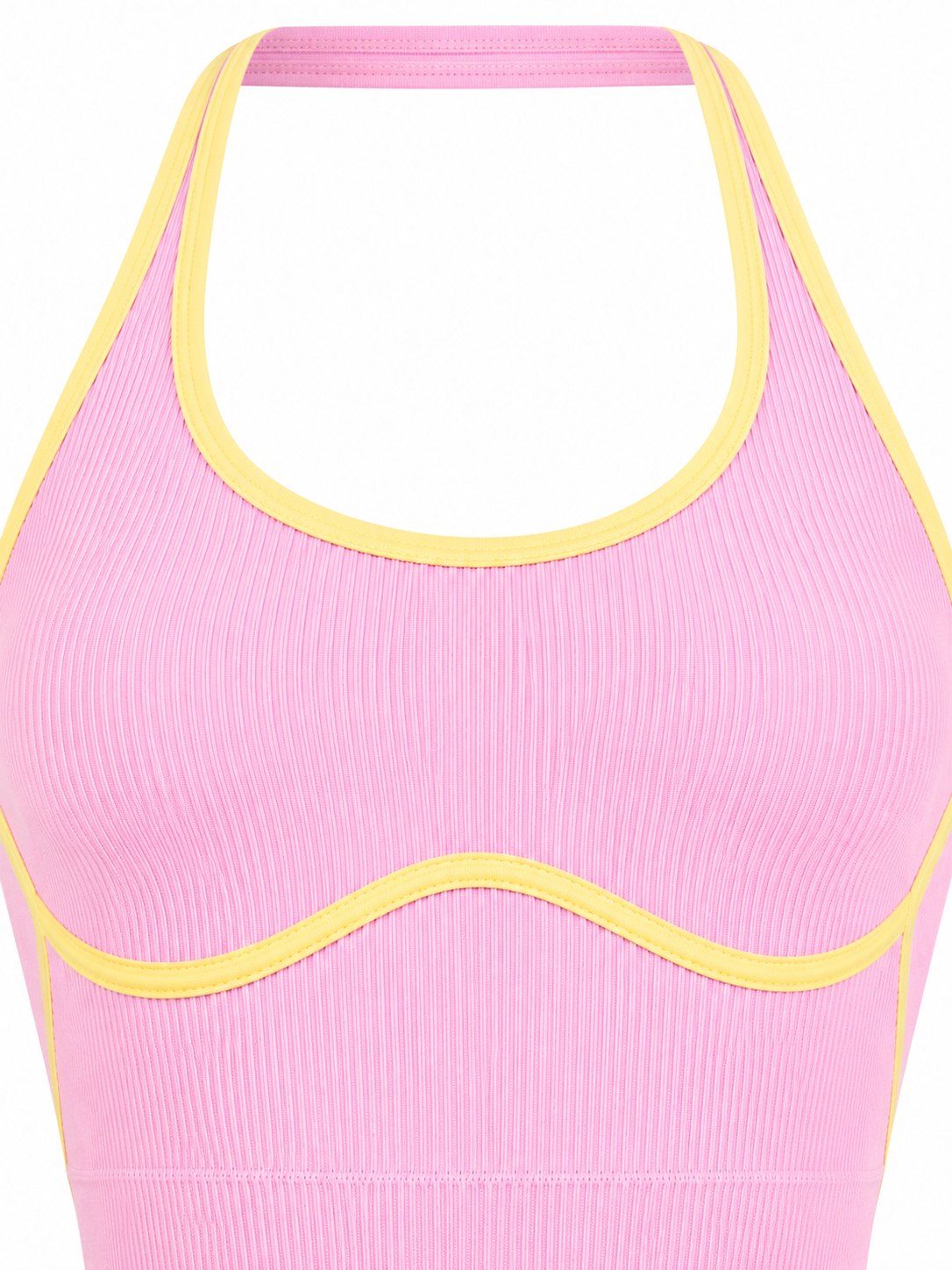 ENTERIZO CORTO DOBLE PUSH HALTER CON SESGO DE COLOR  Ref. 635