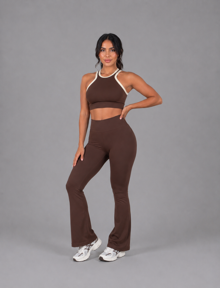 SET LEGGINS DOBLE REALCE BOTA CAMPANA Y CAMISILLA CON SESGO  Ref. Camisilla 2030 – Leggins 1046