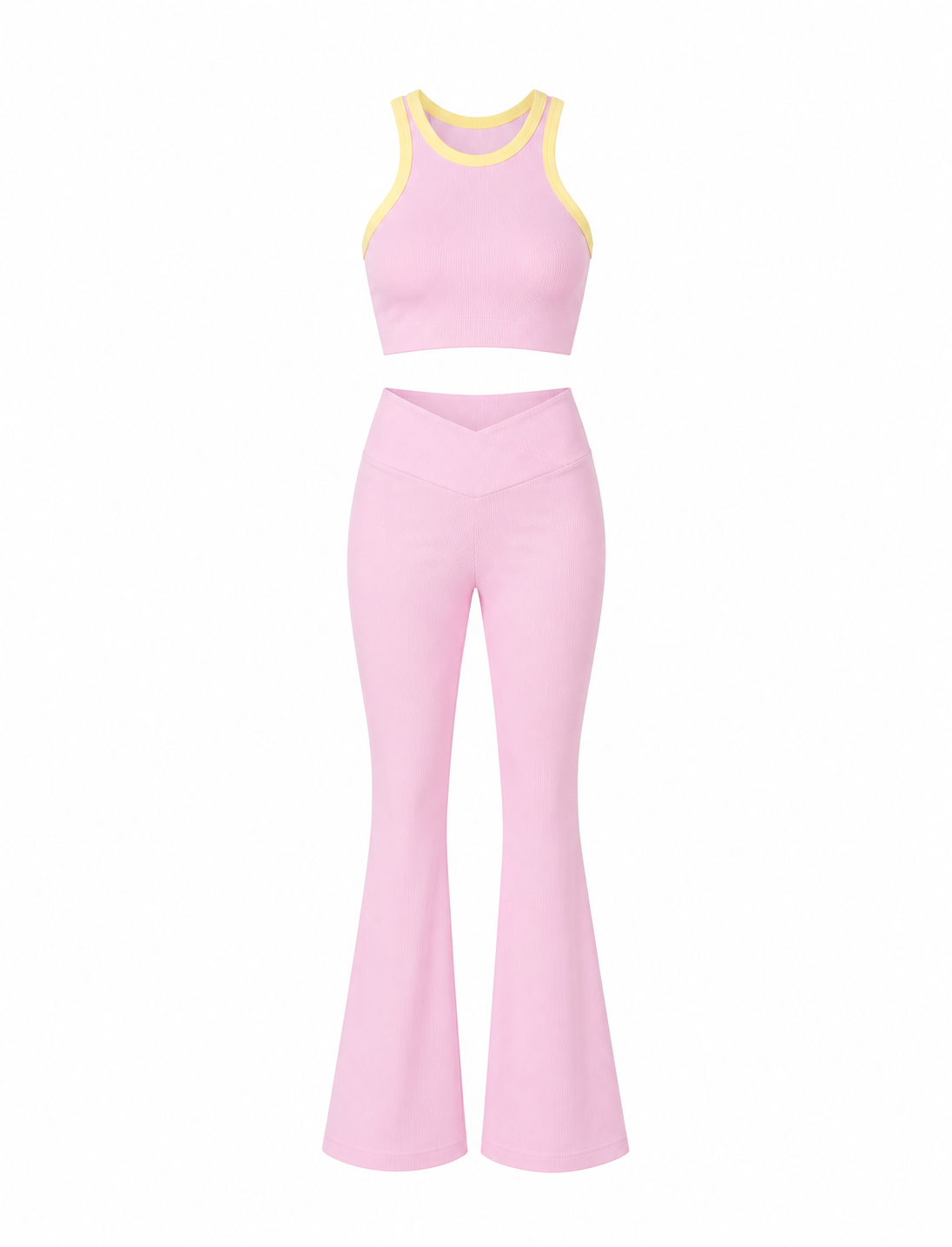 SET LEGGINS DOBLE REALCE BOTA CAMPANA Y CAMISILLA CON SESGO  Ref. Camisilla 2030 – Leggins 1046