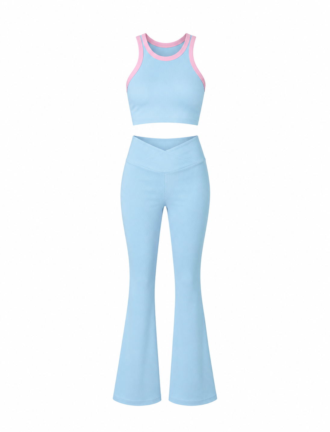 SET LEGGINS DOBLE REALCE BOTA CAMPANA Y CAMISILLA CON SESGO  Ref. Camisilla 2030 – Leggins 1046