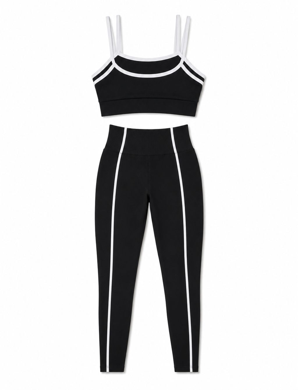SET DE LEGGINS DOBLE REALCE Y TOP CON SESGO