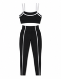SET DE LEGGINS DOBLE REALCE Y TOP CON SESGO