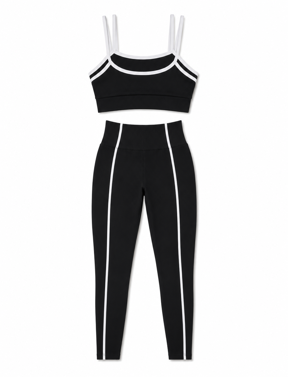 SET DE LEGGINS DOBLE REALCE Y TOP CON SESGO