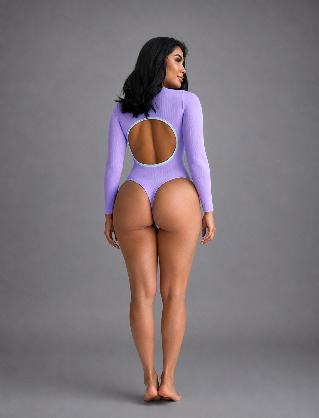 BODY MANGA LARGA CON ESCOTE ESPALDA Y SESGO PREMIUM Ref. 807
