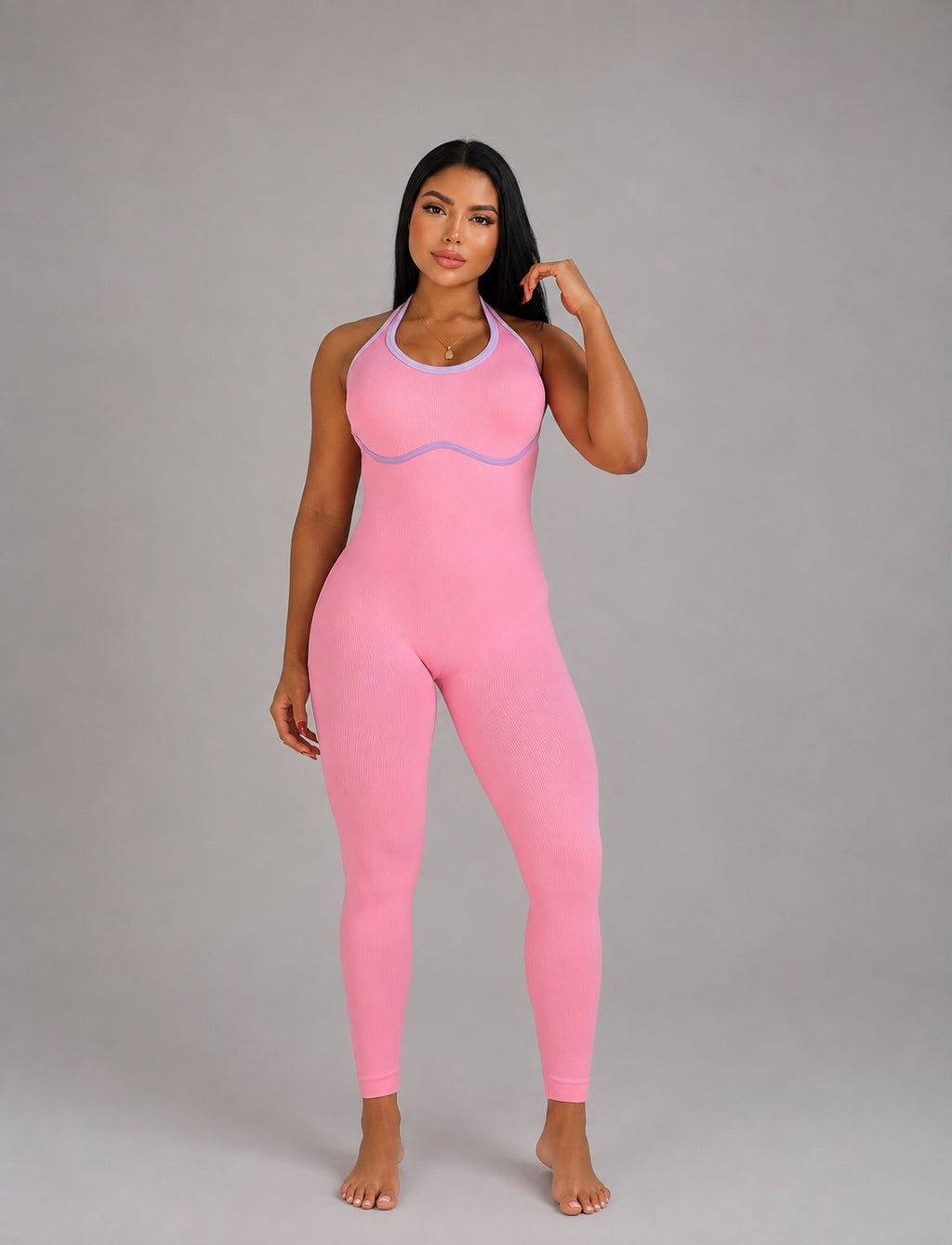 ENTERIZO DOBLE PUSH UP HALTER CON SESGO  Ref. 634
