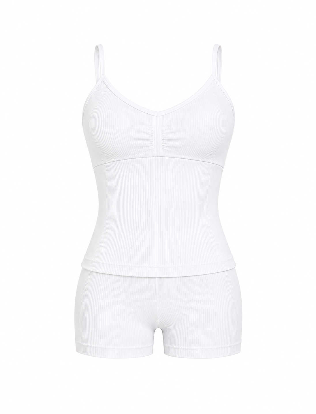 SET SHORT SIN REALCE CON SESGO Y CAMISA CON TIRAS GRADUABLES PREMIUM Ref. Camiseta 2060 - Short 3058