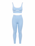 SET DE LEGGINS DOBLE PUSH Y TOP CON SESGO PREMIUM REF 2068 - 1052