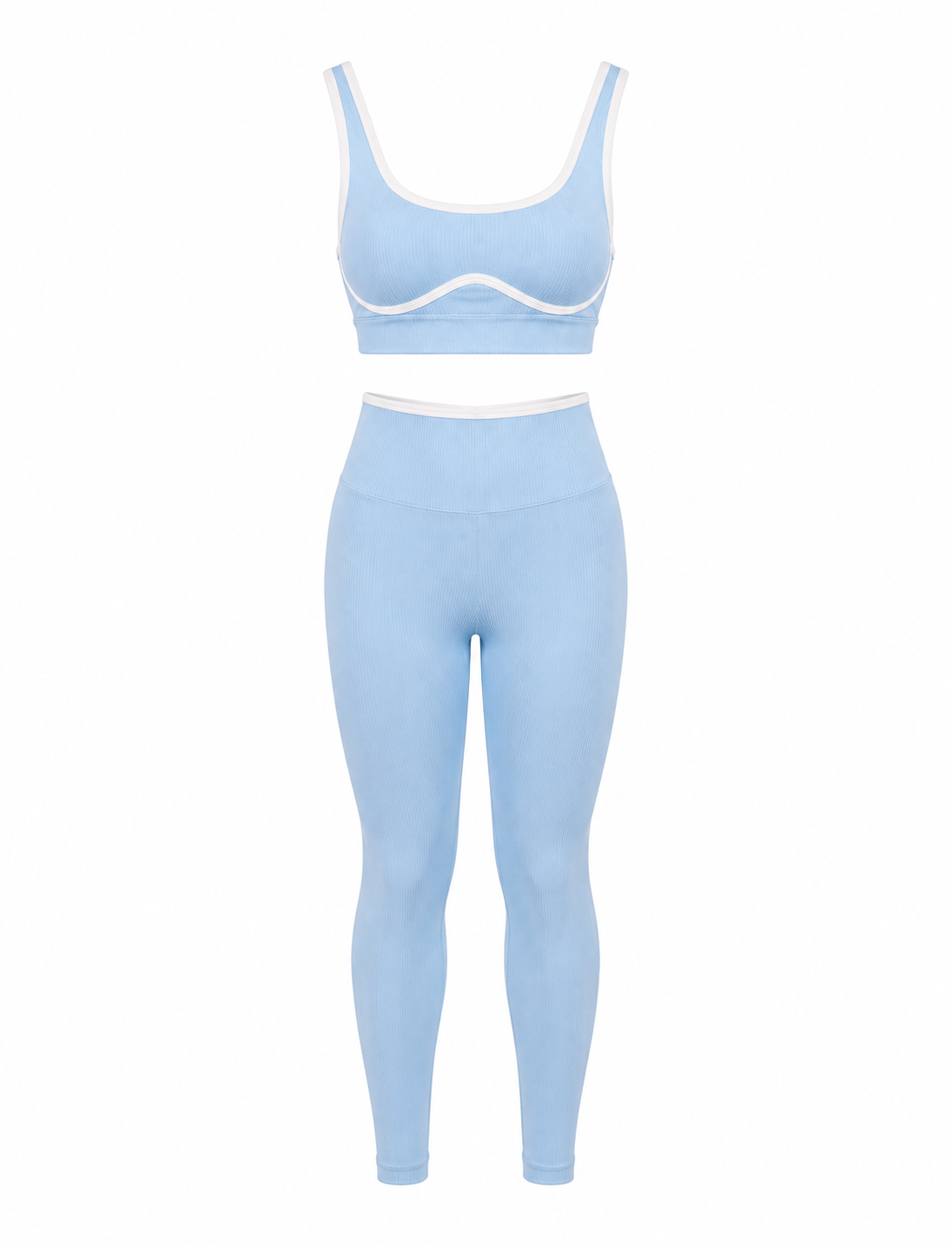 SET DE LEGGINS DOBLE PUSH Y TOP CON SESGO PREMIUM REF 2068 - 1052