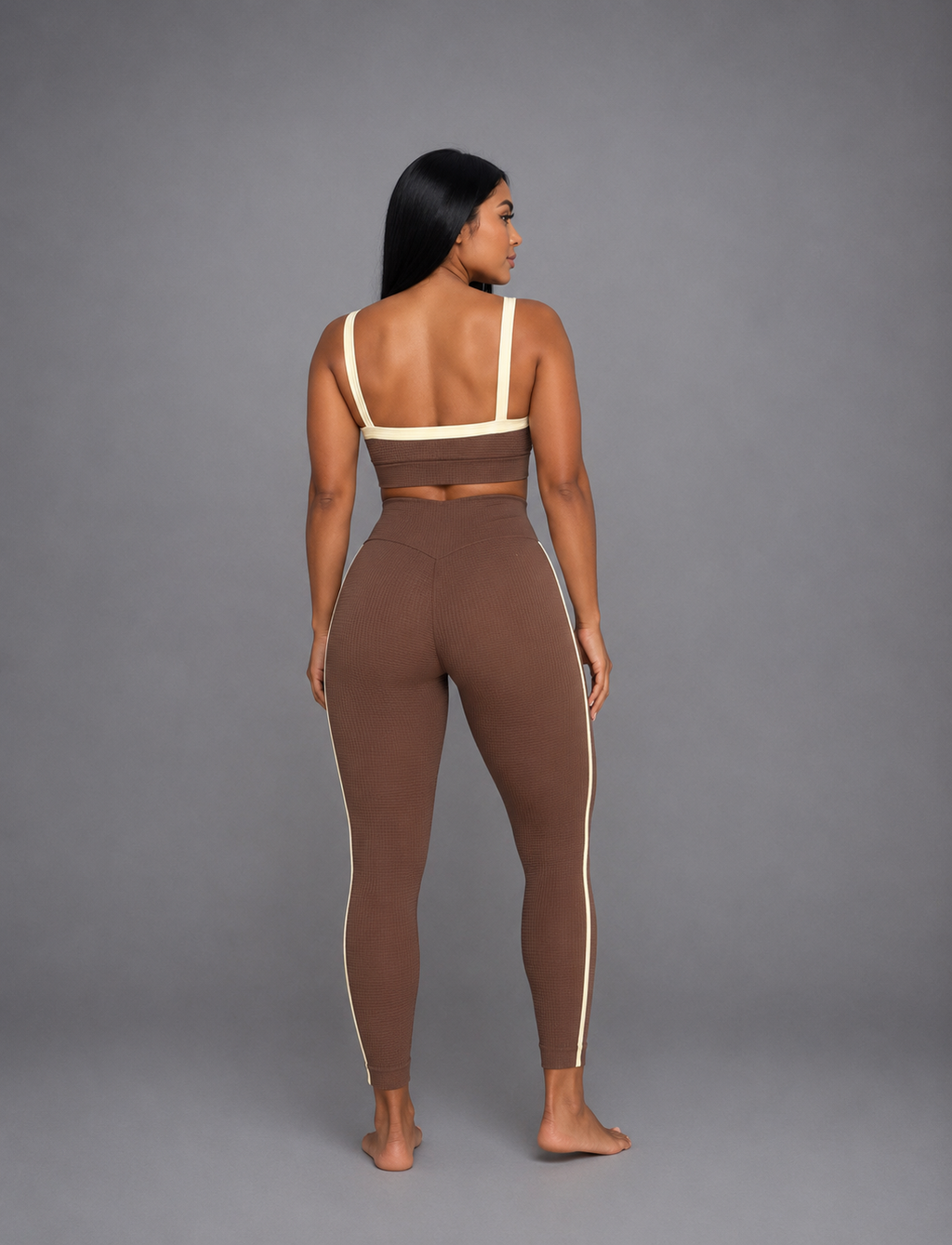 SET DE LEGGINS DOBLE REALCE Y TOP CON SESGO PREMIUM  Ref. Top 2102  Ref. Leggins 1102